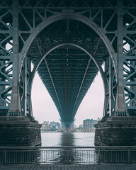 Under the arch of the Williamsburg Bridge, in the Lower East Side, Manhattan, New York City