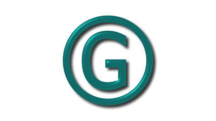 Amazing cyan dark shiny 3d letter logo on white background, 3d letter logo