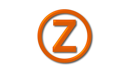 New brown shiny Z 3d logo on white background, #d letter logo