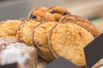biscuits stuffed in a bakery