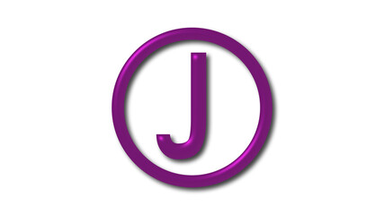 Best pink dark J 3d letter logo on white background