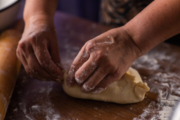 woman cooking traditional tatarian dish echpochmak © DAWT_PHOTO