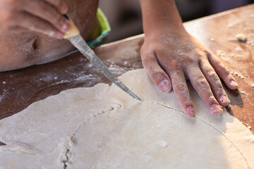 cooking traditional tatarian dish echpochmak © DAWT_PHOTO
