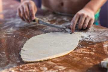cooking traditional tatarian dish echpochmak © DAWT_PHOTO