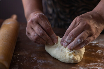 woman cooking traditional tatarian dish echpochmak © DAWT_PHOTO