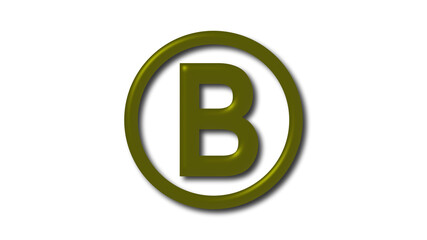 Amazing yellow dark B 3d letter logo on white background, B 3d logo