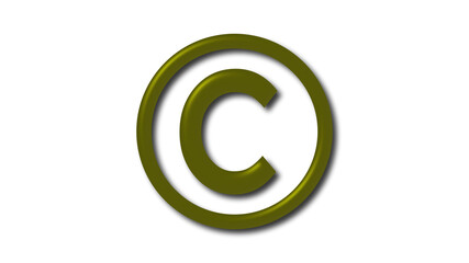 Amazing yellow dark 3d letter logo on white background, C 3d logo