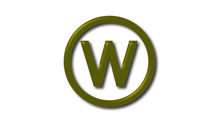 Amazing yellow dark W letter logo, W 3d logo on white background