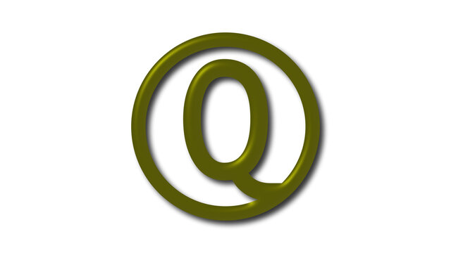Yellow dark Q 3d logo on white background, New q 3d logo