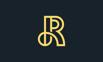 Creative Illustration Logo Design. Initial Line Letter R Concept.