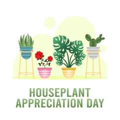 Houseplant Appreciation Day Vector Illustration. Suitable for greeting card poster and banner