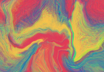 Abstract Handmade Liquid Painting with Multicolor