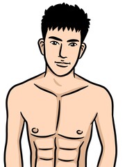 Fototapeta premium cartoon cute man on white background