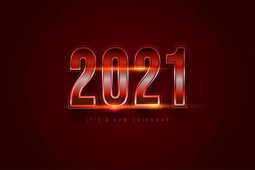 Happy new year 2021 Holiday red gradient background