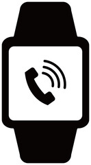 スマートウォッチのベクターイラスト　電話アイコン