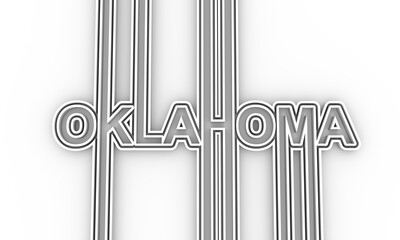 Image relative to USA travel. Oklahoma state name in geometry style design. Creative vintage typography poster concept. 3D rendering