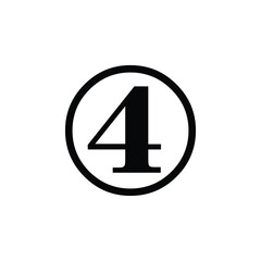 Number 4 Icon Vector