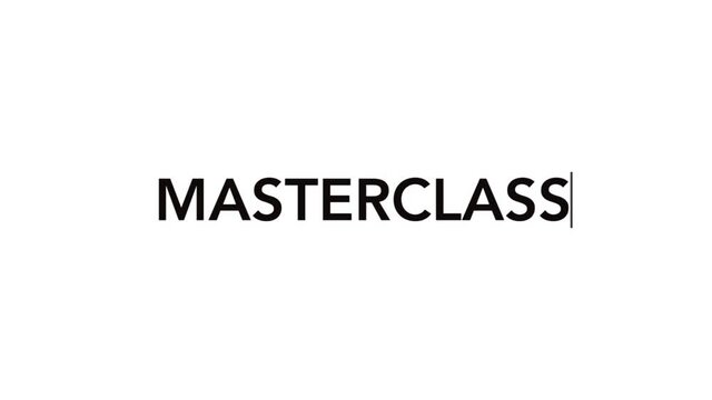 Typewriter Effect of "Masterclass" Title. Online Epic Learning.