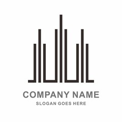 Building Tower Strips Architecture Business Company Vector Logo Design