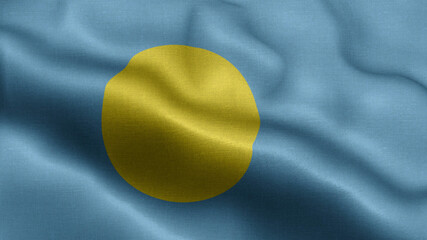 Palau waving flag texture realistic