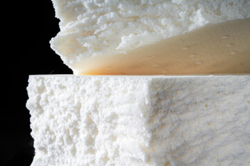 Closeup of cross section texture of Thai latex mattress
