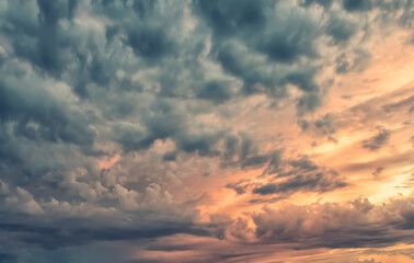Plakat clouds at sunset