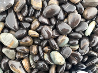 Beautiful multicoloured stones at Ko Hin Ngam island, Tarutao National Park in the Andaman Sea, Satun, Thailand, Stone background