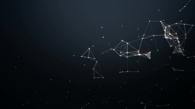 Abstract background. Molecules technology with polygonal shapes, connecting dots and lines. Connection structure. Big data visualization. 