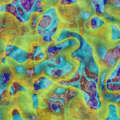 Yellow blue green abstract background with circles