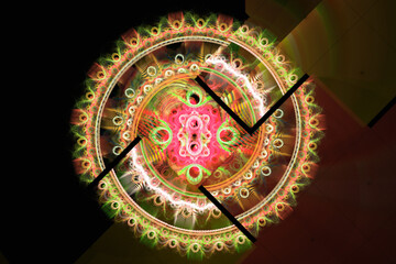 Yellow Positive Artsy Background Cover Logo Illustration Fractal Wallpaper