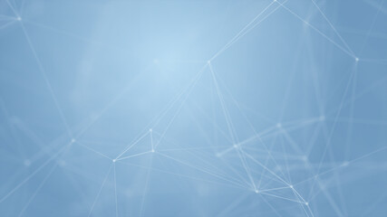 Abstract futuristic with connection lines on blue background. Plexus structure. Concept of Science, Business, Communication, Medical, Technology, Network, Cyber, Sci-fi. Illustration. 3D rendering