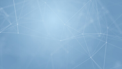 Abstract futuristic with connection lines on blue background. Plexus structure. Concept of Science, Business, Communication, Medical, Technology, Network, Cyber, Sci-fi. Illustration. 3D rendering