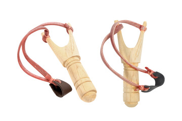 wood catapult isolated on white background with clipping path included.