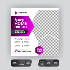 Abstract Unique Editable Real Estate modern Social Media banner Template. Anyone can use This Design Easily. Promotional web banner for elegant social media. Elegant sale and discount promo 