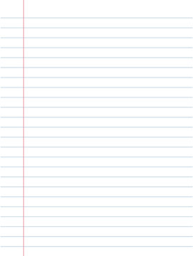 notebook paper background. a sheet of white striped paper with a left margin. school concept.