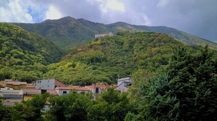 Montello, an Italian town in mountain, quiet neighborhood surrounded by trees