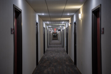 long hallway in a hotel