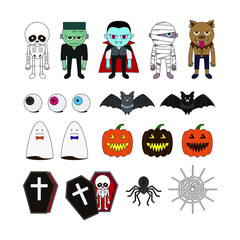 シンプル＆かわいいハロウィン イラストセット