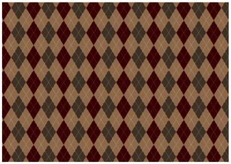 ブラウン×レッド　アーガイル