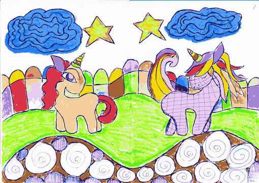 pattern with unicorn and flowers