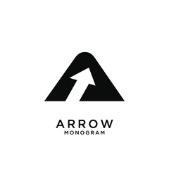 arrow with initial A simple letter logo design with isolated background