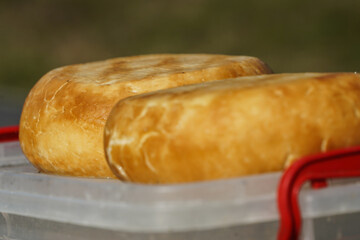 Romanian smoked cheese organic product