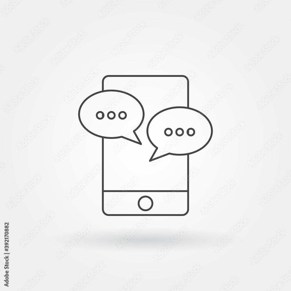 Poster chatting icon single isolated with modern line or outline style