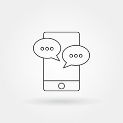 chatting icon single isolated with modern line or outline style
