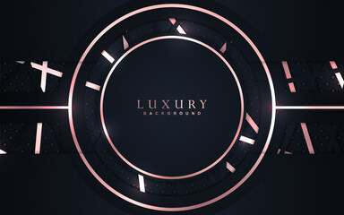 Luxury background design dark blue and gold element decoration. Elegant paper art shape vector layout premium template for use cover magazine, poster, flyer, invitation, product packaging, web banner