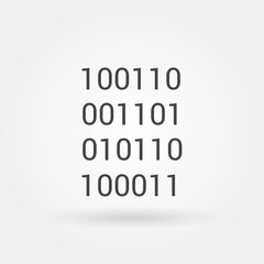 binary icon single isolated with modern line or outline style