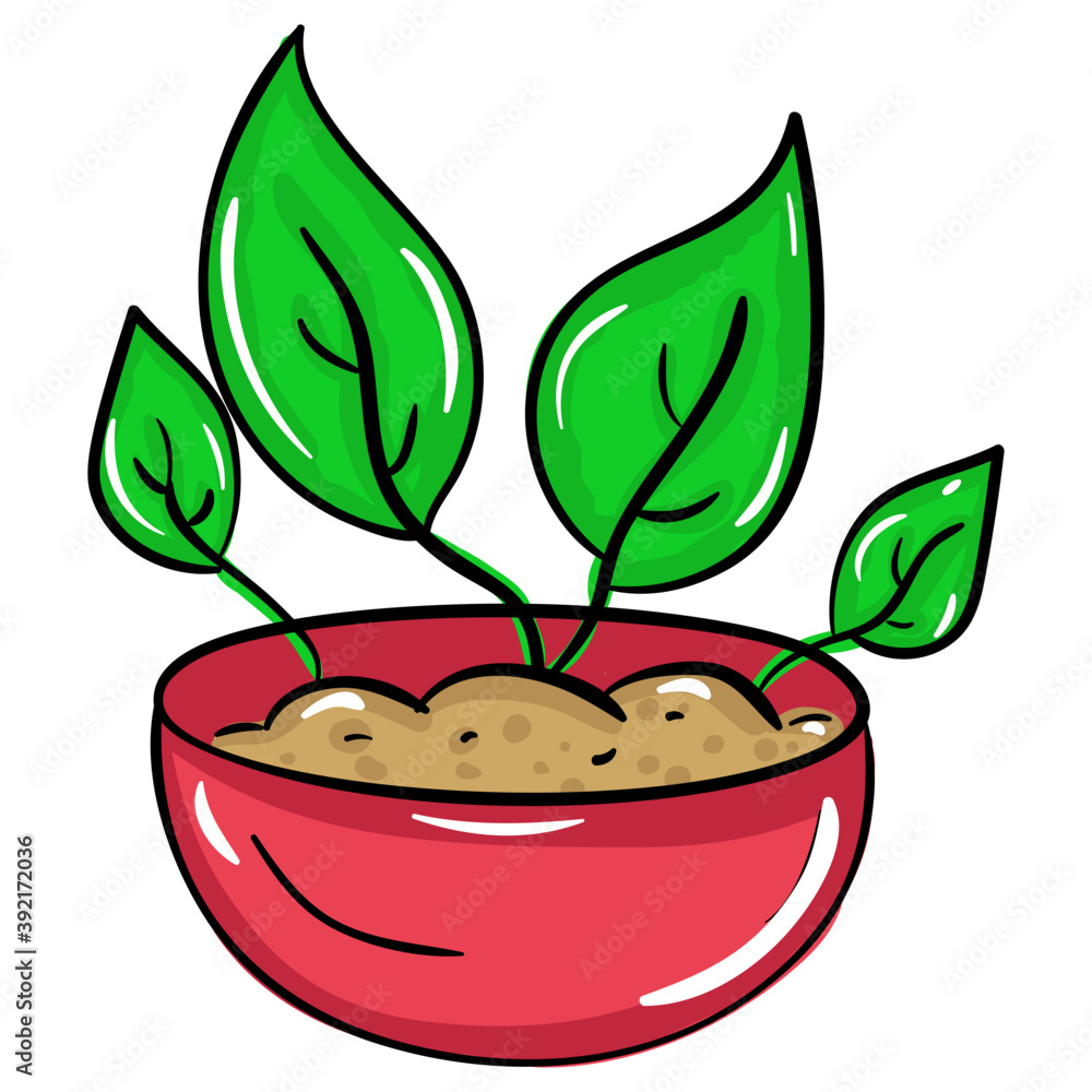 Sticker plant bowl