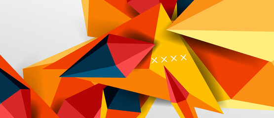 3d low poly abstract shape background vector illustration