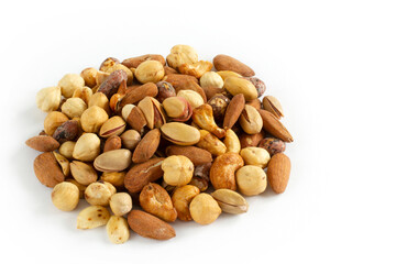 Mixed nuts. Edible, raw, organic and vegan.