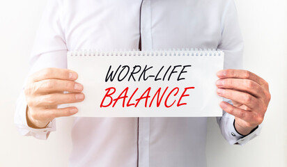 Work life balance concept text inscription. Healthy lifestyle